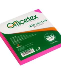 Giấy ghi chú Officetex 3 x 3 màu đỏ dạ quang
